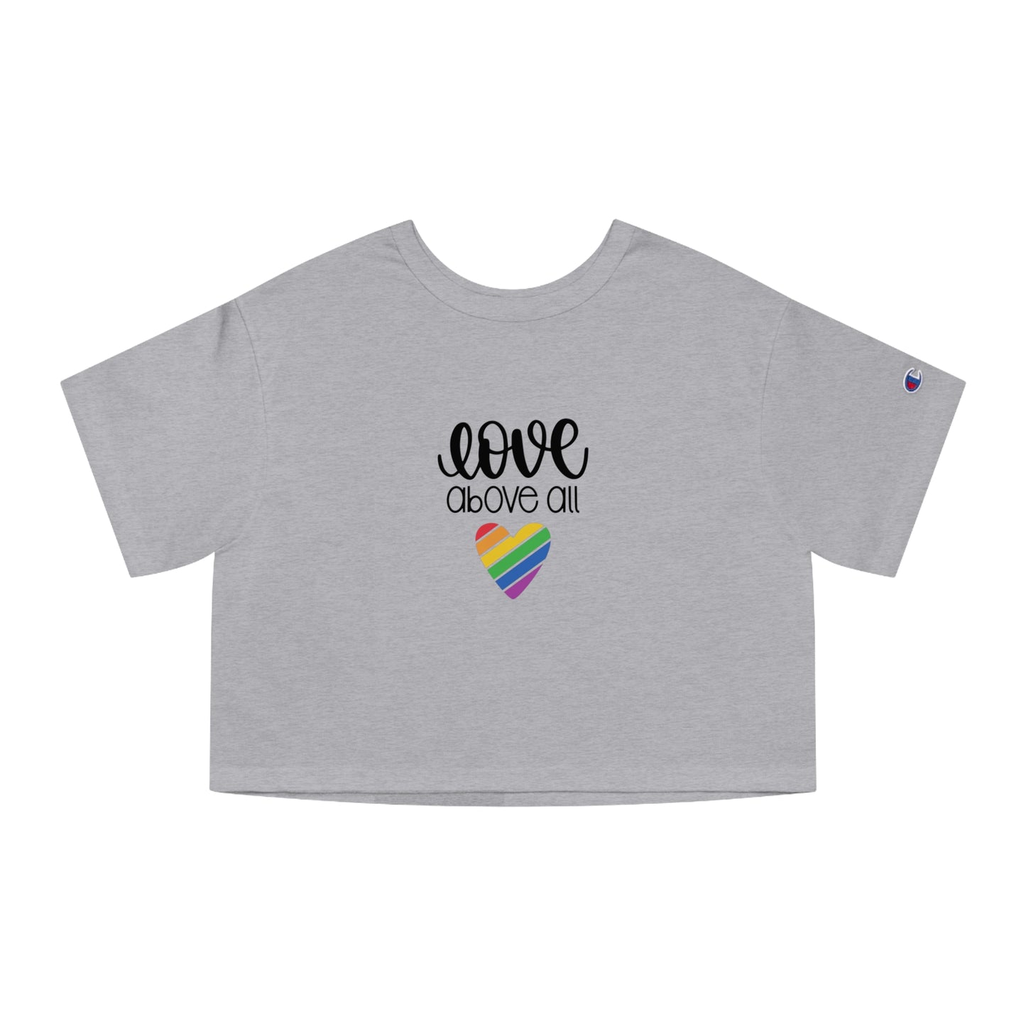 Champion Women's Heritage Cropped T-Shirt: Love Above All pride