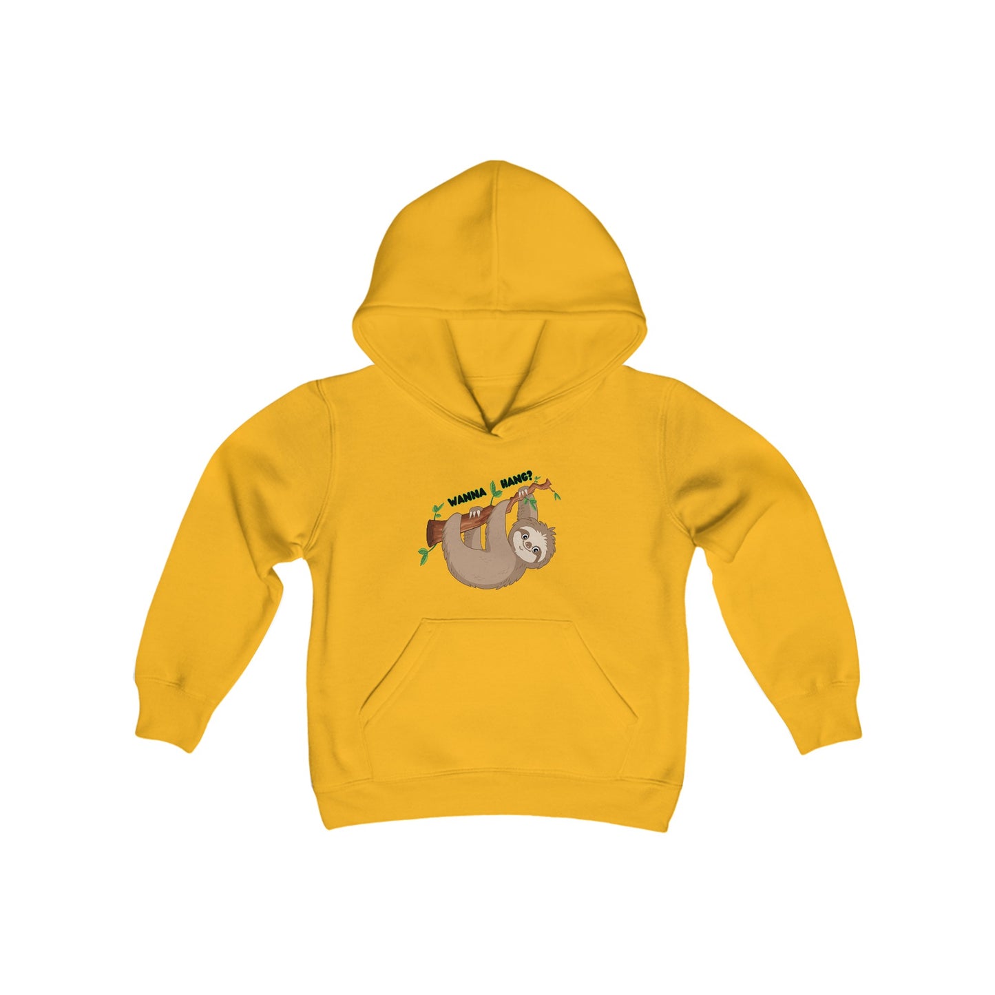 Youth Heavy Blend Hooded Sweatshirt: Sloth - Wanna hang?