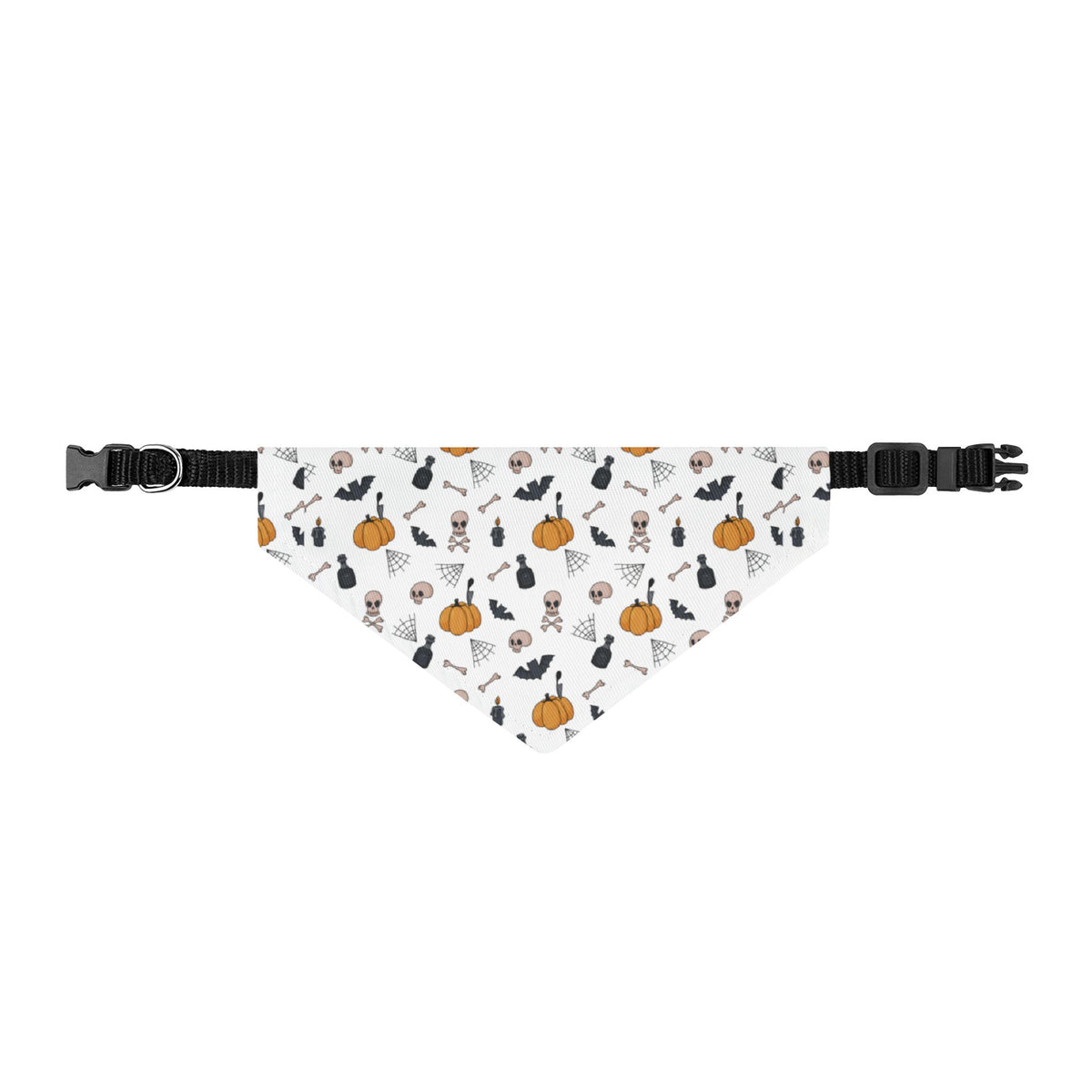 Halloween Clip-On Pet / Dog Bandana — Pumpkins, Bats, Skulls