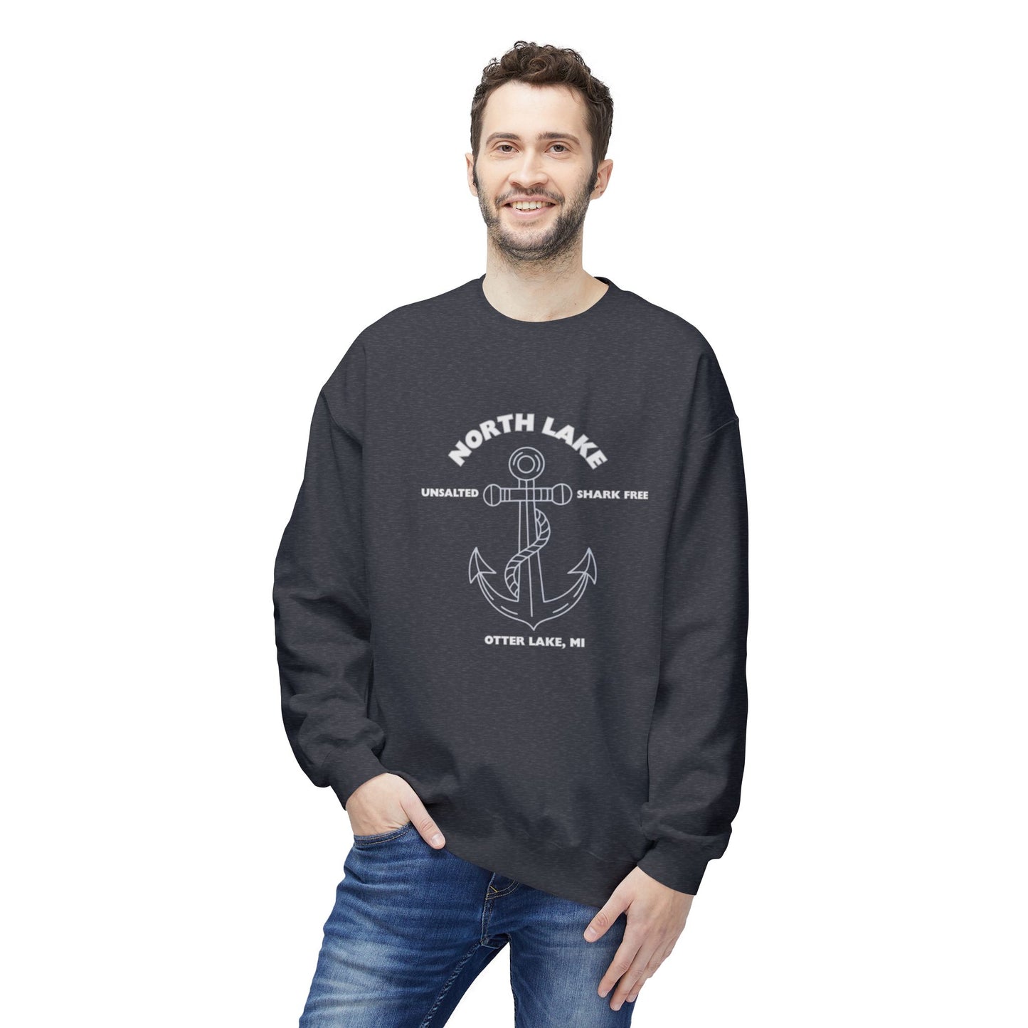North Lake Crewneck Sweatshirt - Anchor Graphic