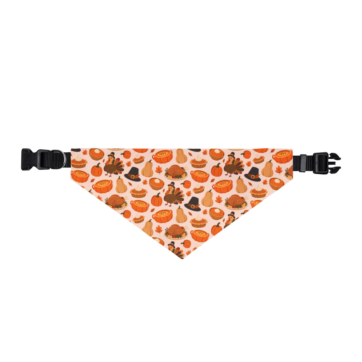 Thanksgiving Clip-On Pet / Dog Bandana - Pumpkins, Turkeys, Leaves