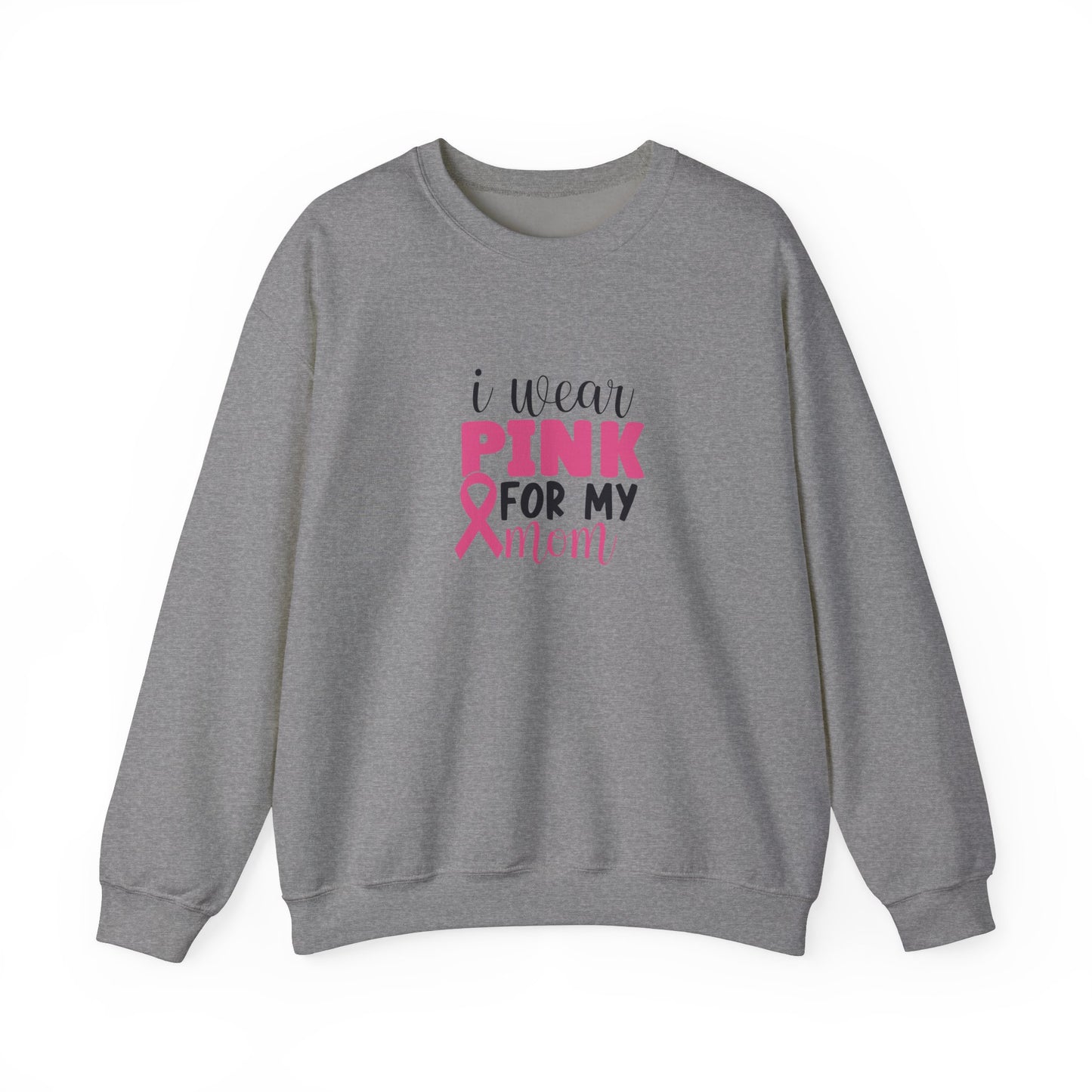 Unisex Heavy Blend™ Crewneck Sweatshirt: Pink for my mom breast cancer