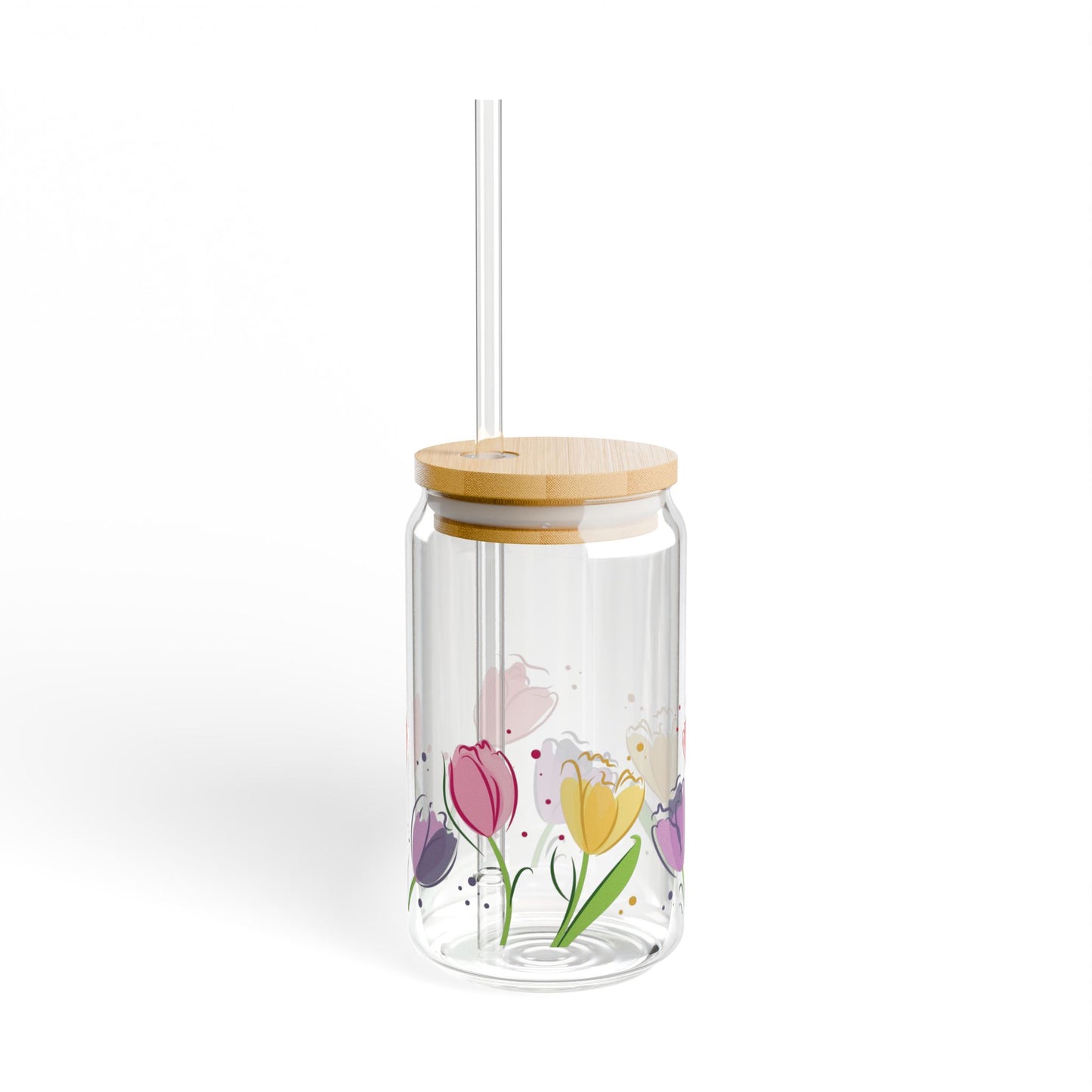 Floral Sipper Glass, Tulips