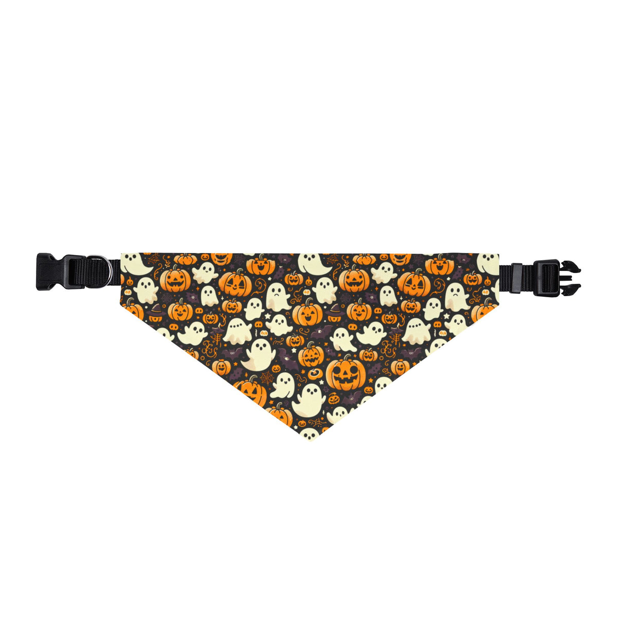 Halloween Clip-On Pet / Dog Bandana — Ghosts and Pumpkins