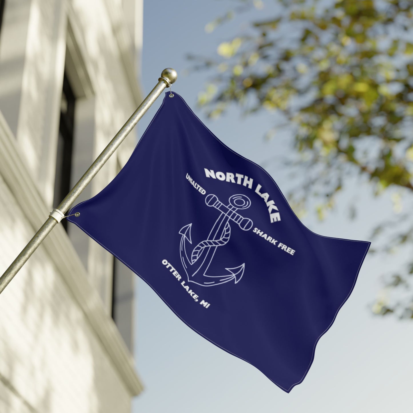North Lake Flag — Double-Sided Anchor Graphic