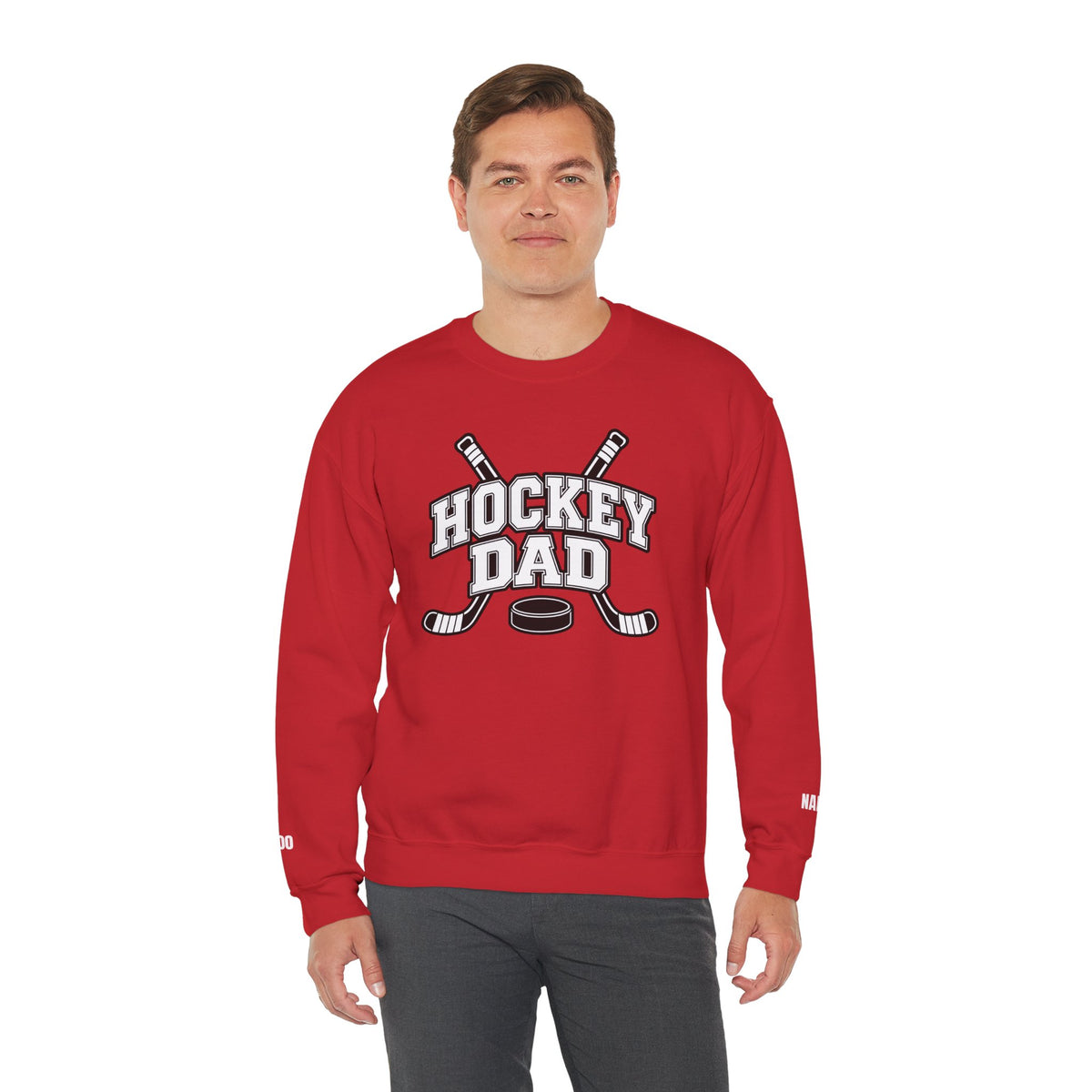 Hockey Dad Sweatshirt (Crewneck) — Personalized Player Name & Number | Travel Hockey Gift