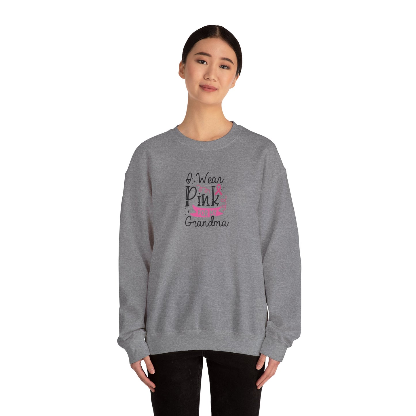 Unisex Heavy Blend™ Crewneck Sweatshirt: Pink for my Grandma Breast Cancer