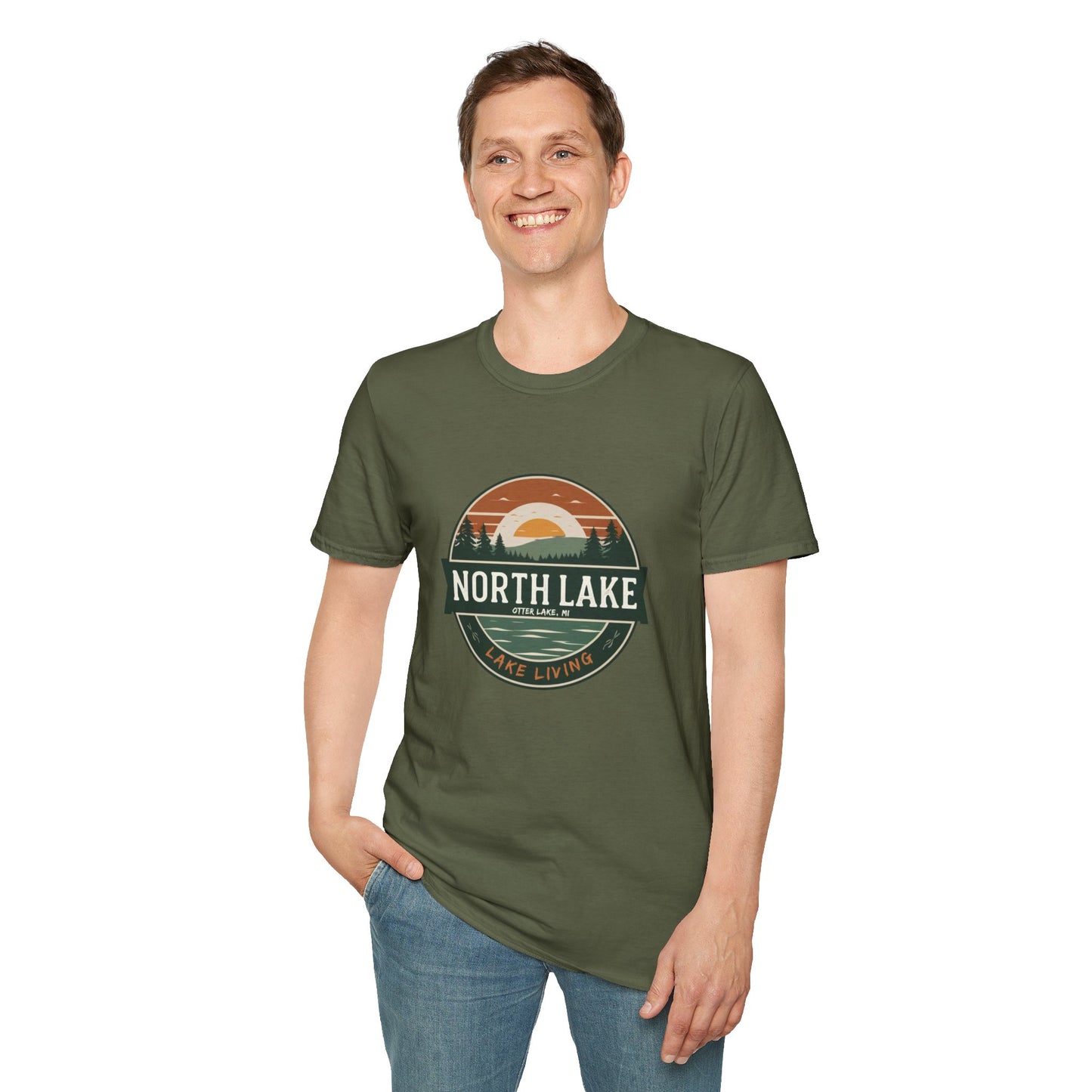 North Lake T-Shirt - Vintage Sunset Graphic