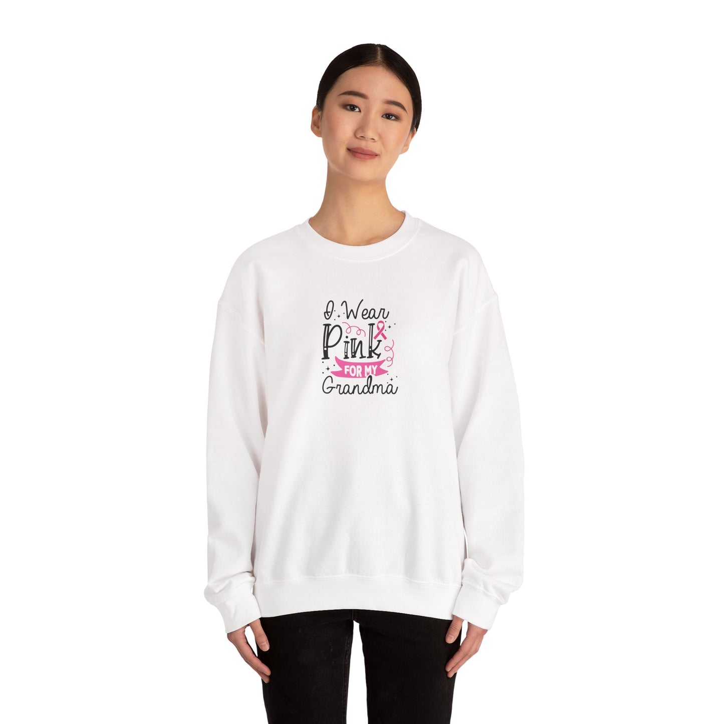Unisex Heavy Blend™ Crewneck Sweatshirt: Pink for my Grandma Breast Cancer