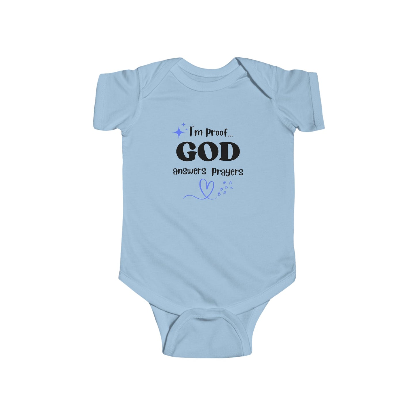 Infant Fine Jersey Onesie: I'm proof...blue star & heart
