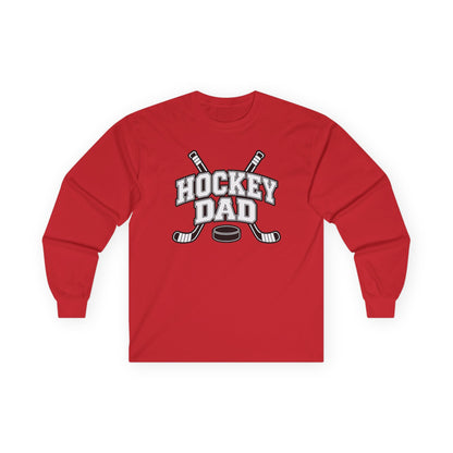 Hockey Dad Long Sleeve T-Shirt — Personalized Player Name & Number | Travel Hockey Gift