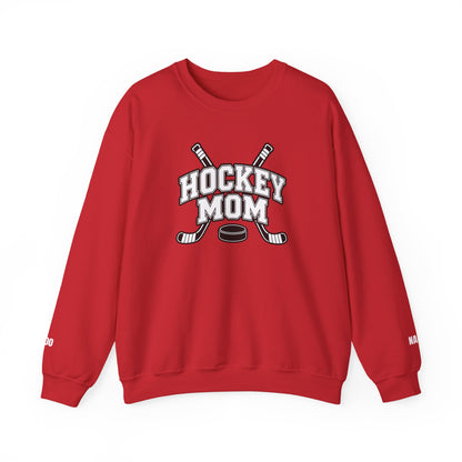 Hockey Mom Sweatshirt (Crewneck) — Personalized Player Name & Number | Travel Hockey Gift