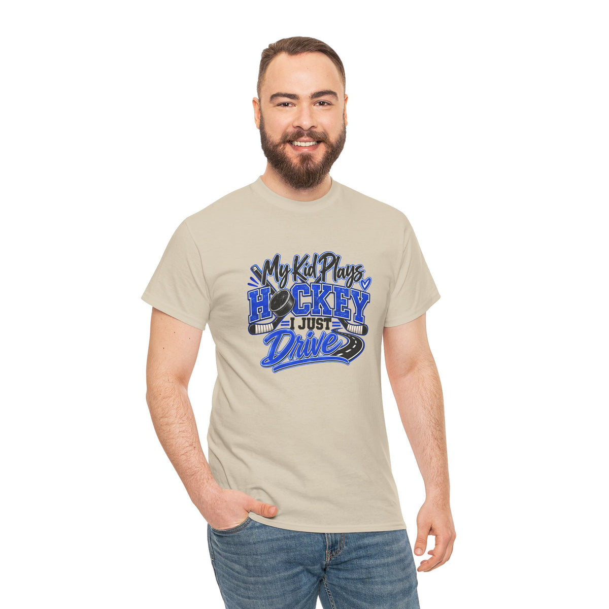 Hockey Mom & Dad T-Shirt — My Kid Plays Hockey, I Just Drive | Funny Travel Hockey Gift