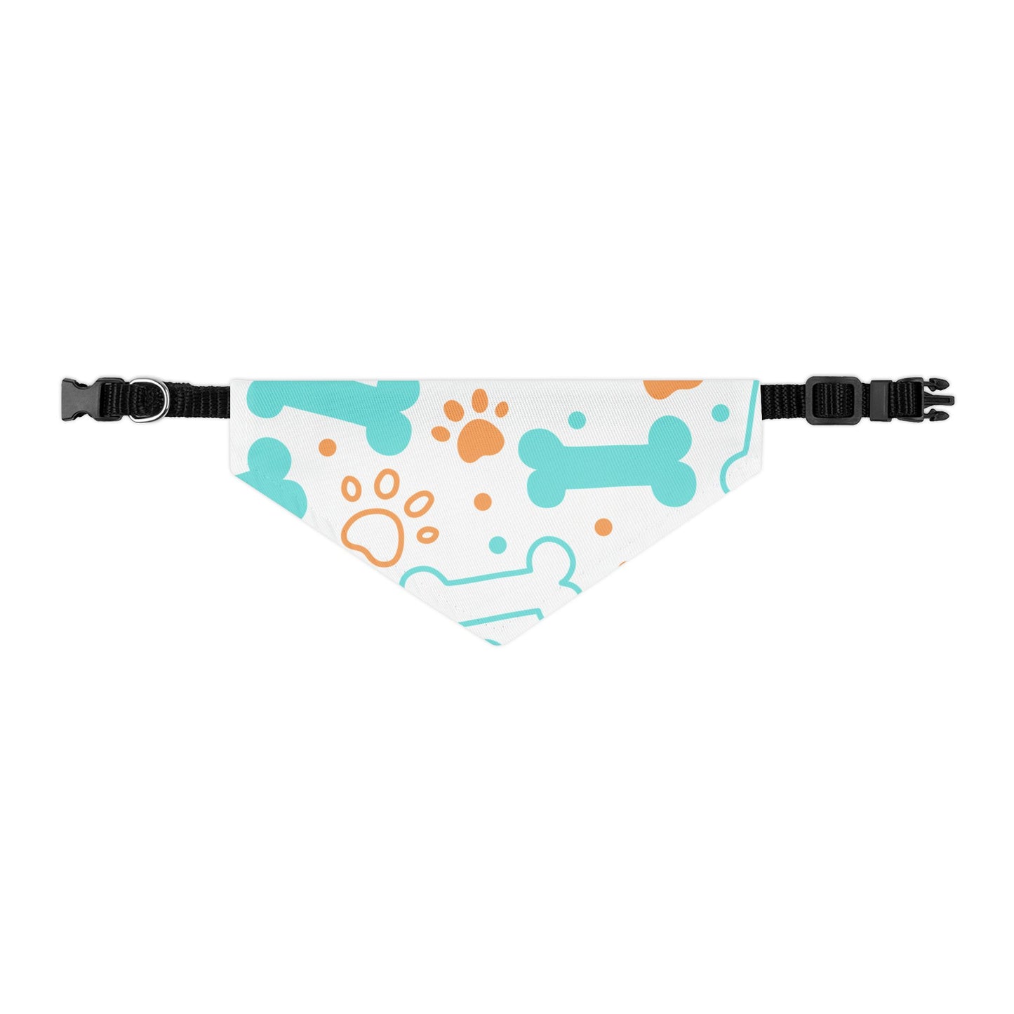 Pet Bandana Collar: Bones & paws
