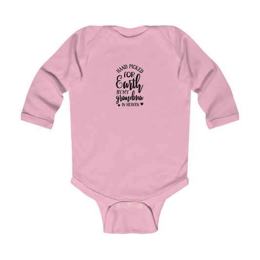 Infant Long Sleeve Onesie:  Handpicked for earth by my grandma in heaven