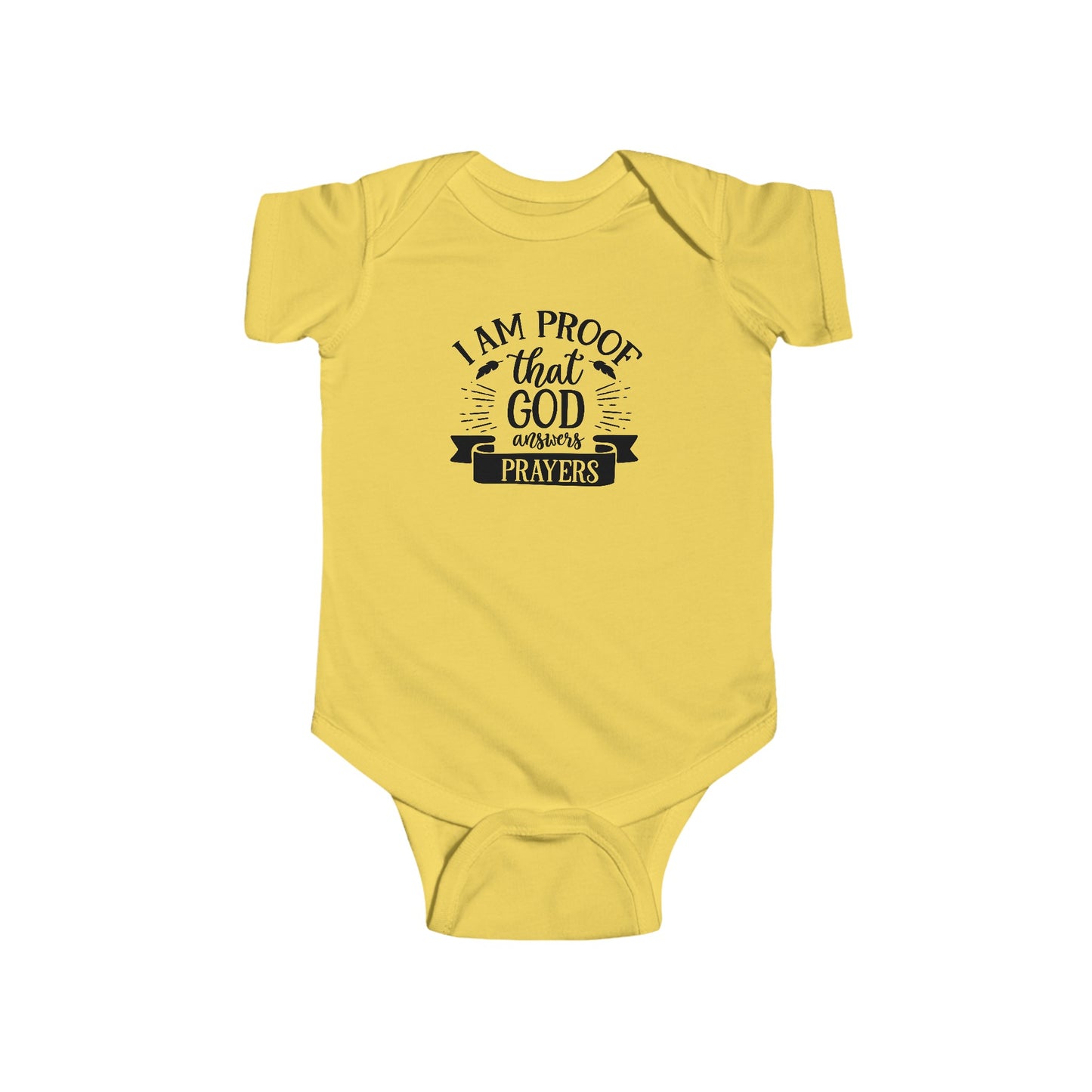 Infant Fine Jersey Onesie:  Proof that God answers prayers onesie