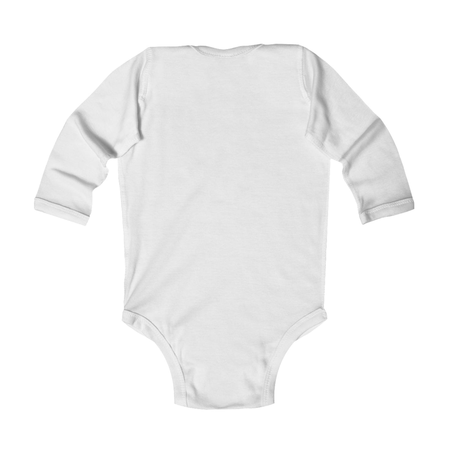 Infant Long Sleeve Onesie: I'm proof God answers prayers (blue star)