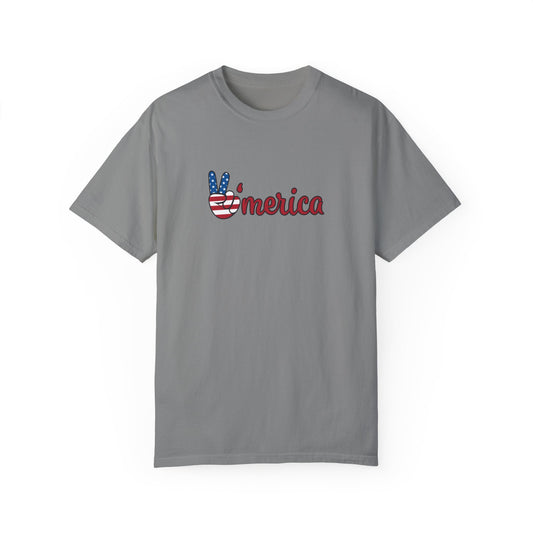 Unisex Garment-Dyed T-shirt: Peace America