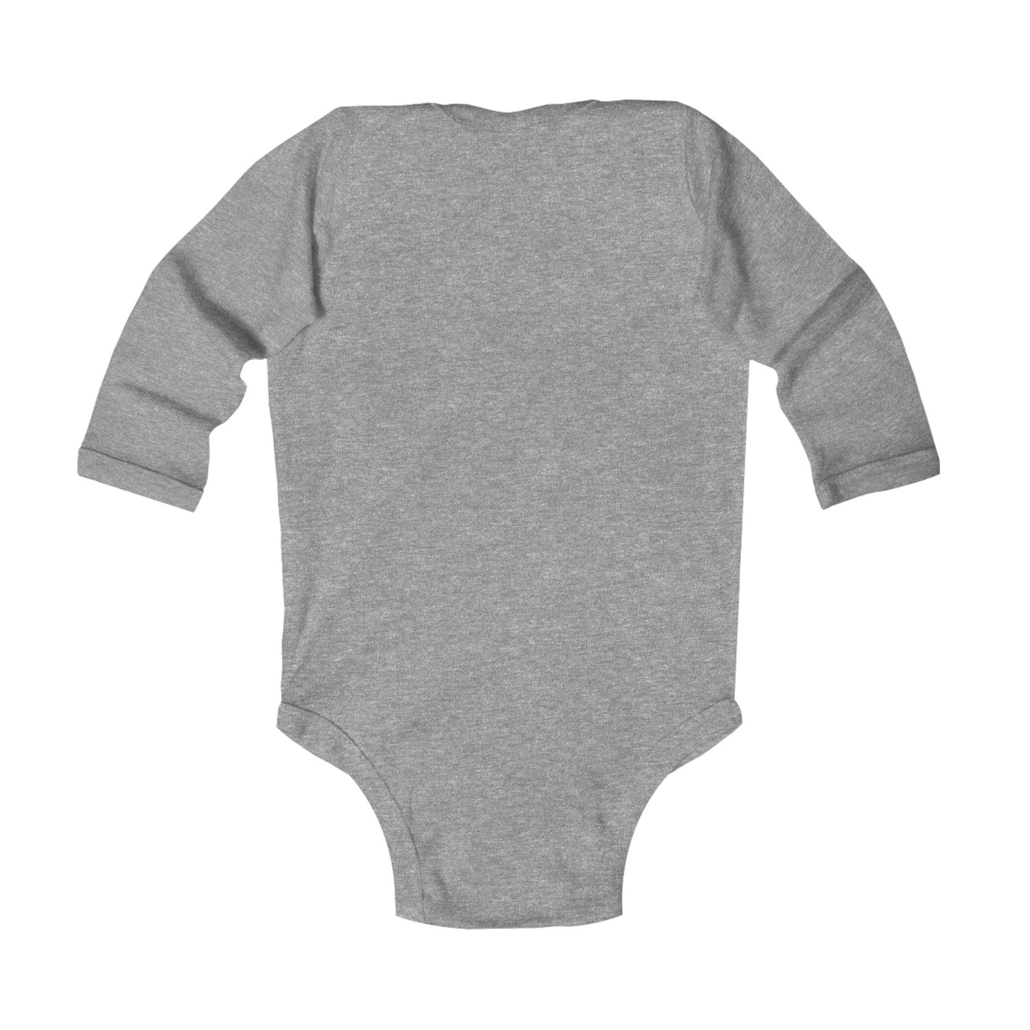 Infant Long Sleeve Onesie: I'm proof God answers prayers (blue star)