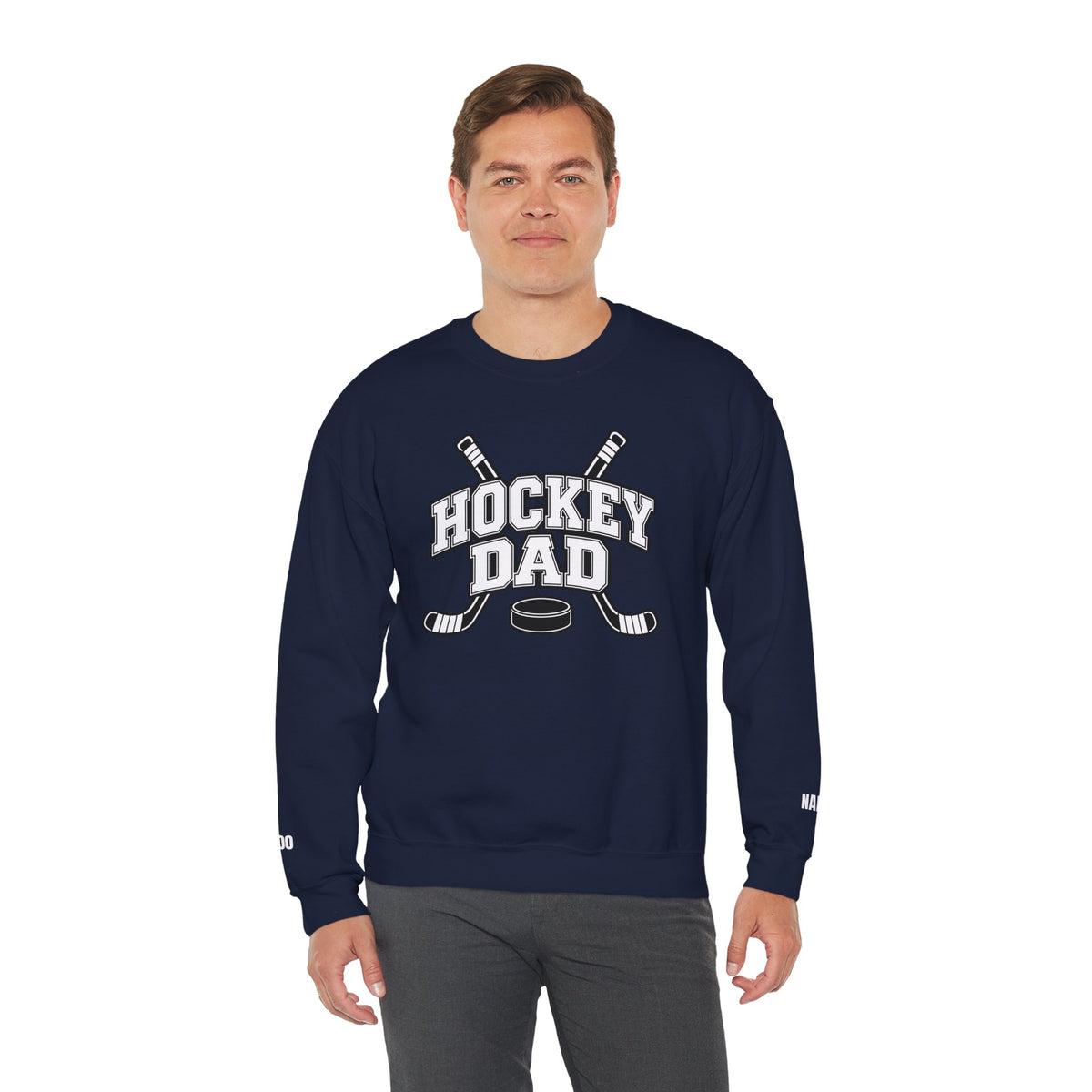 Hockey Dad Sweatshirt (Crewneck) — Personalized Player Name & Number | Travel Hockey Gift