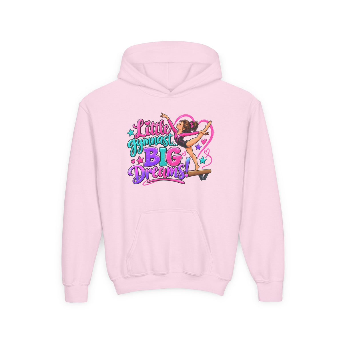 Girls Gymnastics Sweatshirt (Hoodie), Youth — Little Gymnast Big Dreams