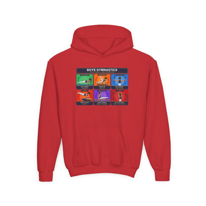 Boys Gymnastics Sweatshirt (Hoodie) — Six Events One Champion Youth Pullover | Gymnast Gift