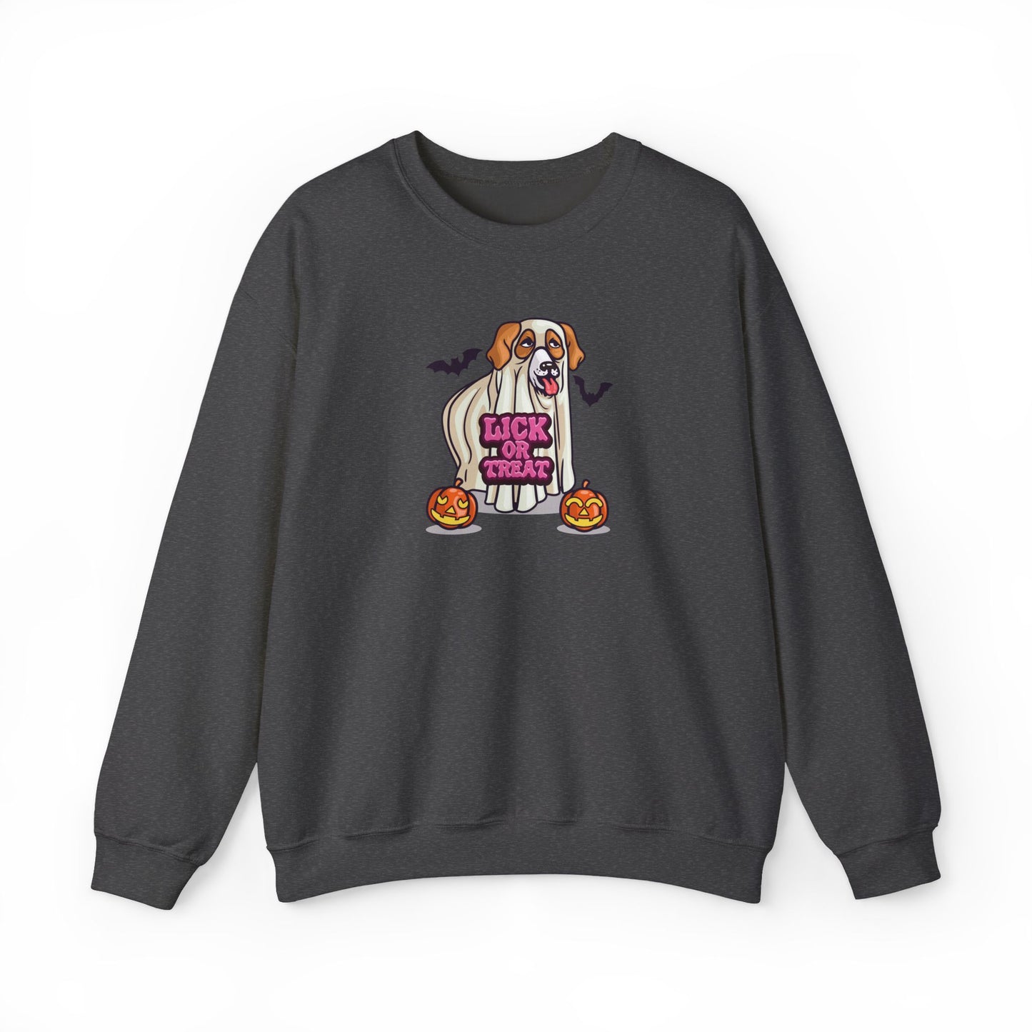 Unisex Heavy Blend Sweatshirt (Crewneck) - Halloween - Lick or Treat Dog Graphic