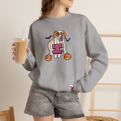 Unisex Heavy Blend Sweatshirt (Crewneck) - Halloween - Lick or Treat Dog Graphic