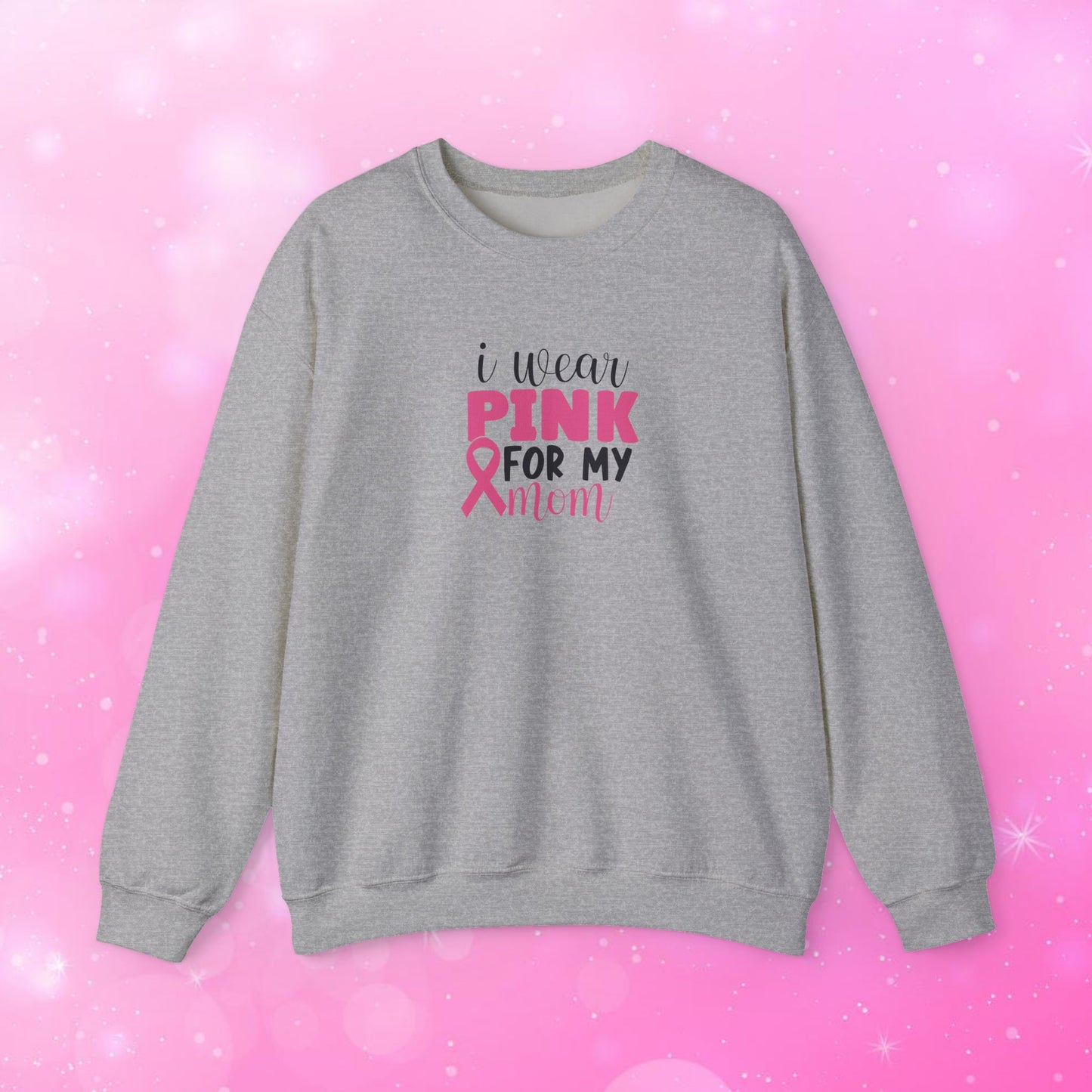 Unisex Heavy Blend Sweatshirt (Crewneck) - Breast Cancer - I wear pink for my Mom
