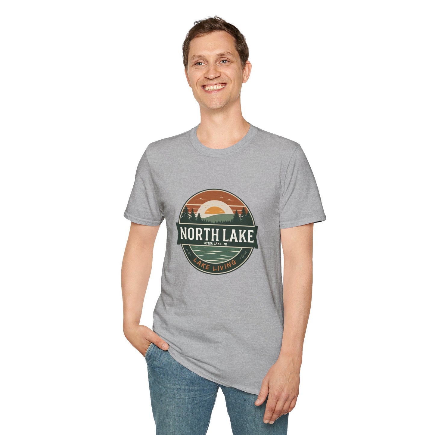North Lake T-Shirt - Vintage Sunset Graphic