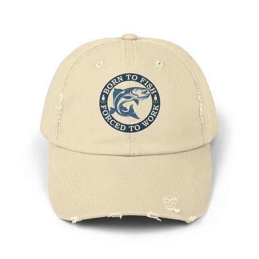 Unisex Distressed Cap: Born to fish
