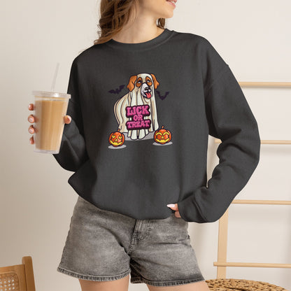 Unisex Heavy Blend Sweatshirt (Crewneck) - Halloween - Lick or Treat Dog Graphic