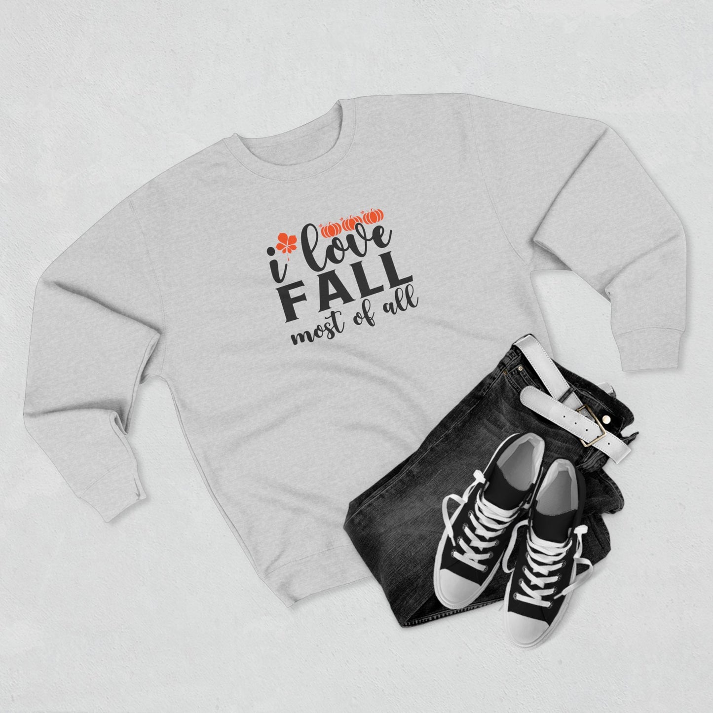Unisex Crewneck Sweatshirt: I love fall most of all