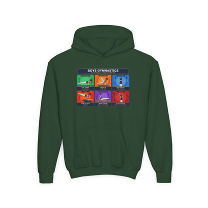 Boys Gymnastics Sweatshirt (Hoodie) — Six Events One Champion Youth Pullover | Gymnast Gift