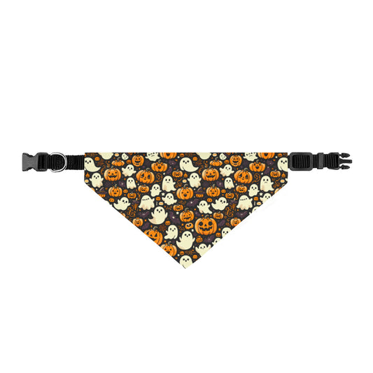 Halloween Clip-On Pet / Dog Bandana — Ghosts and Pumpkins
