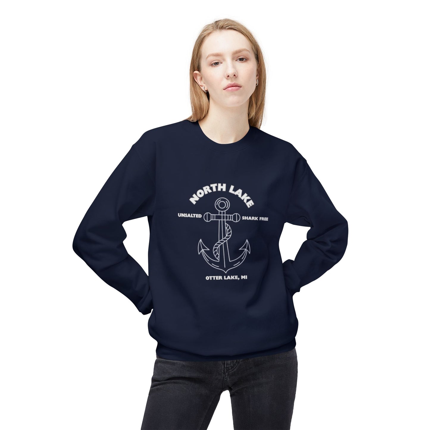North Lake Crewneck Sweatshirt - Anchor Graphic