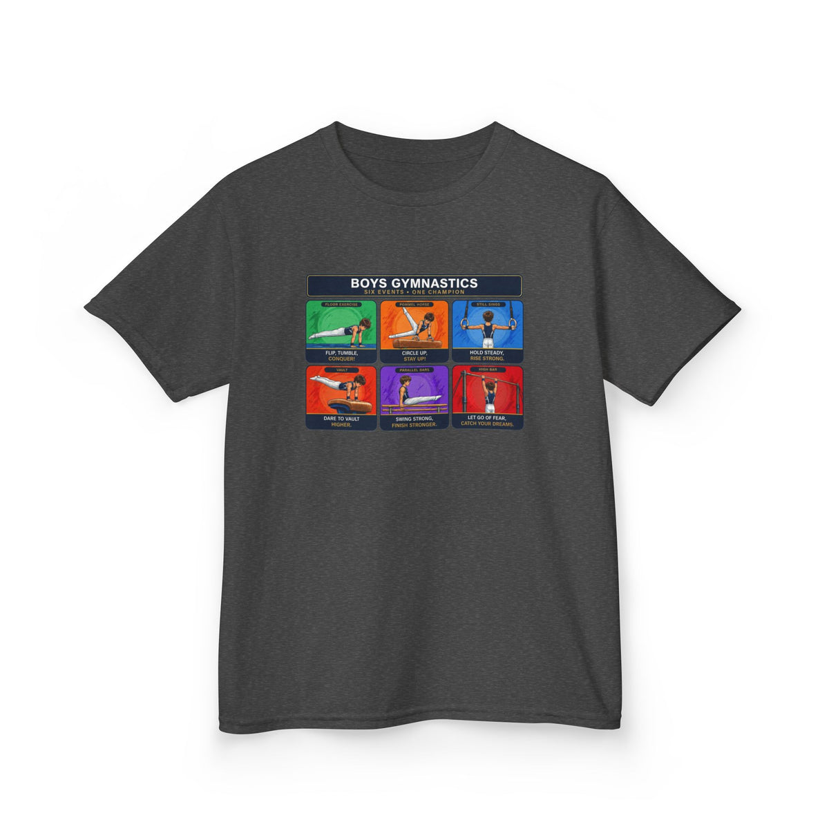 Boys Gymnastics T-Shirt | Six Events One Champion Shirt | Male Gymnast Gift