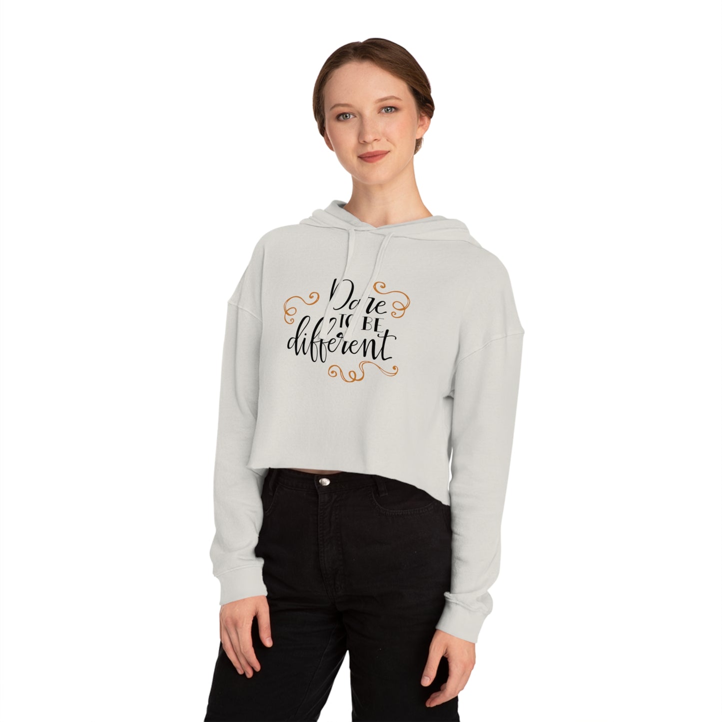 Women’s Cropped Hooded Sweatshirt - Dare to Be Different