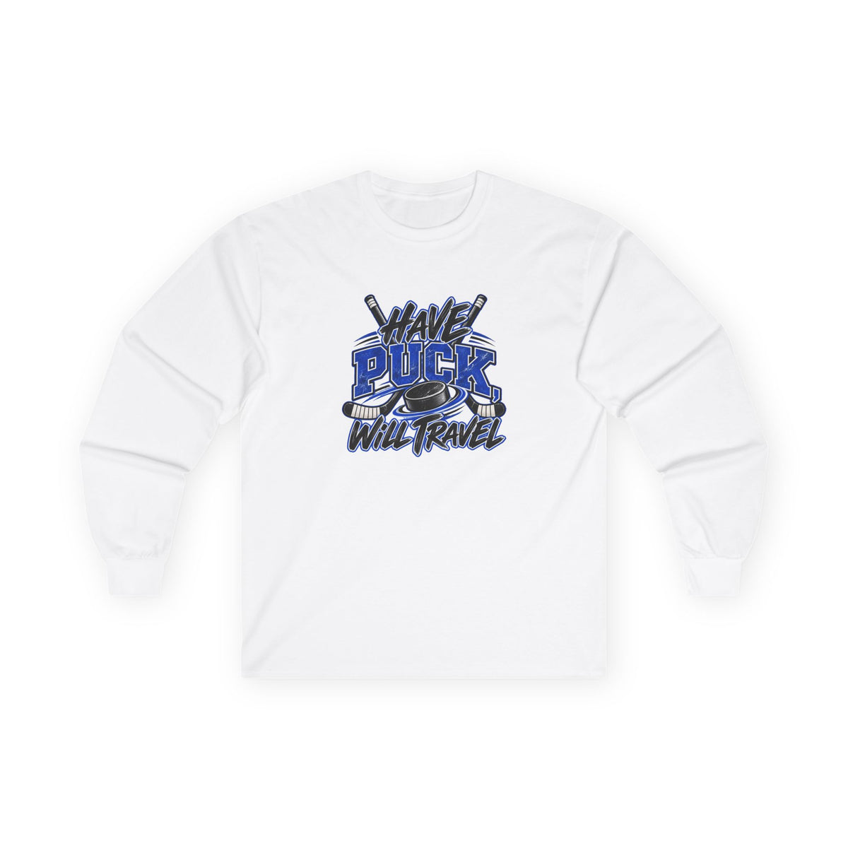 Hockey Long Sleeve T-Shirt — Have Puck, Will Travel | Funny Travel Hockey Gift