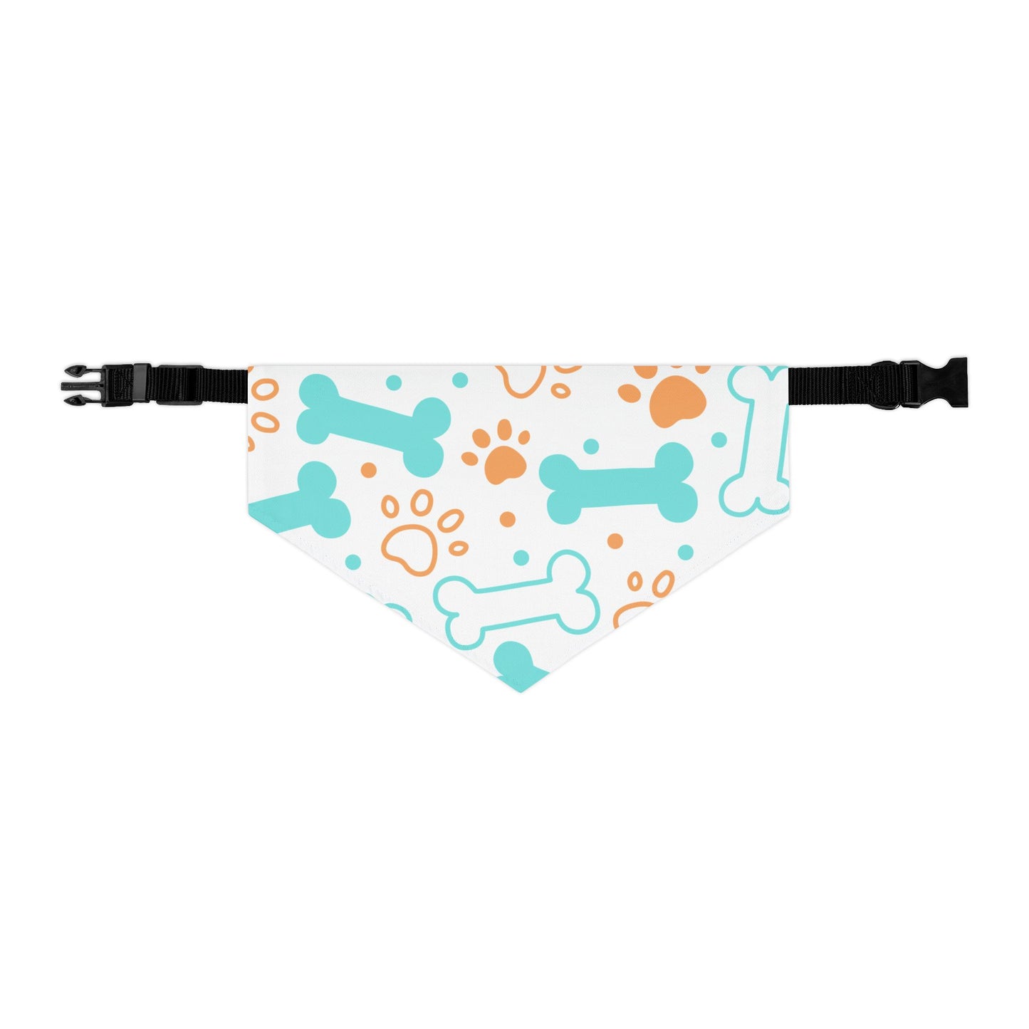 Pet Bandana Collar: Bones & paws