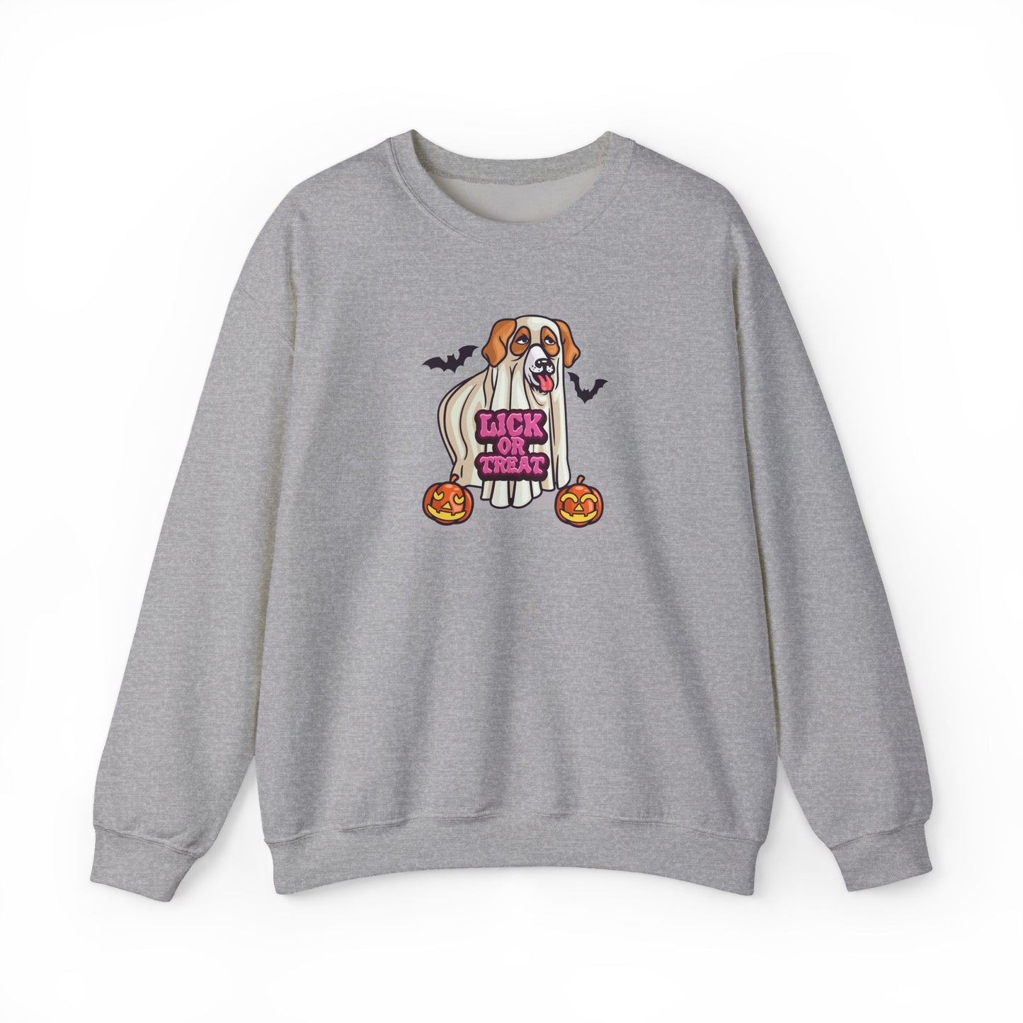 Unisex Heavy Blend Sweatshirt (Crewneck) - Halloween - Lick or Treat Dog Graphic