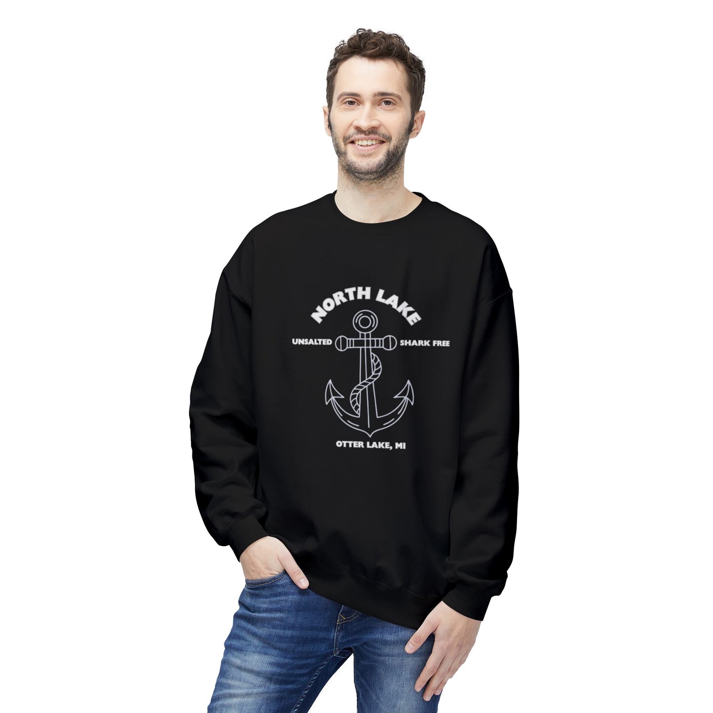 North Lake Crewneck Sweatshirt - Anchor Graphic