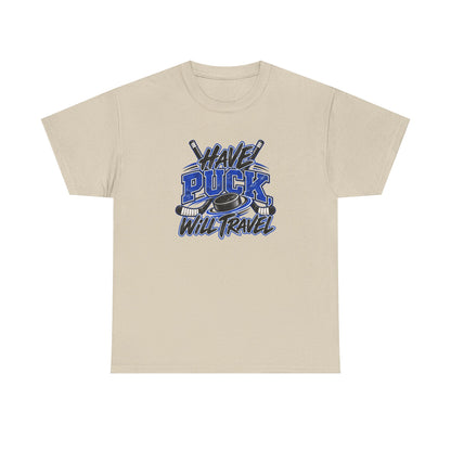 Hockey T-Shirt — Have Puck, Will Travel | Funny Travel Hockey Gift