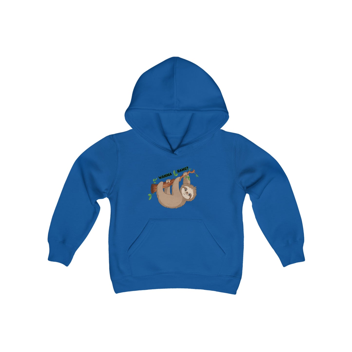 Youth Heavy Blend Hooded Sweatshirt: Sloth - Wanna hang?