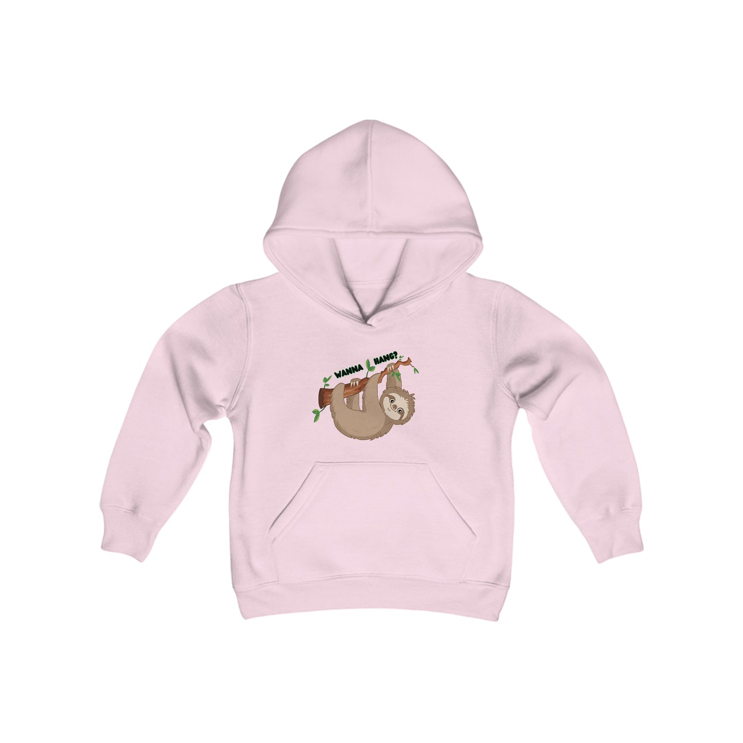 Youth Heavy Blend Hooded Sweatshirt: Sloth - Wanna hang?