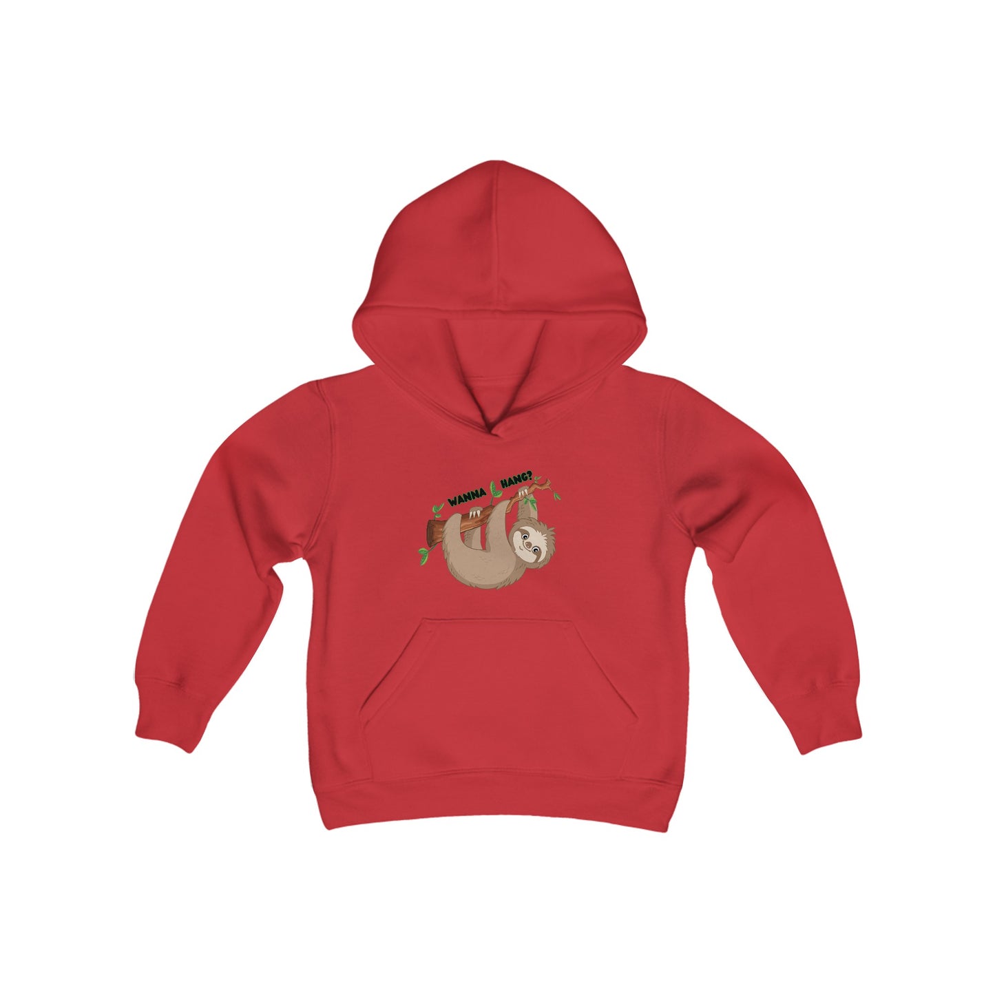 Youth Heavy Blend Hooded Sweatshirt: Sloth - Wanna hang?