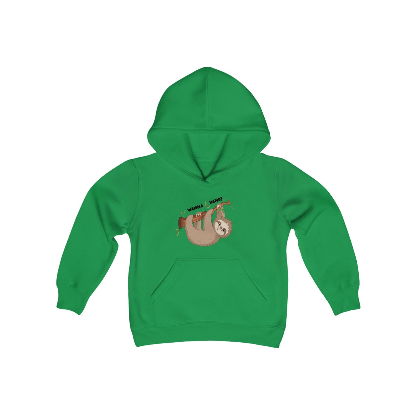 Youth Heavy Blend Hooded Sweatshirt: Sloth - Wanna hang?
