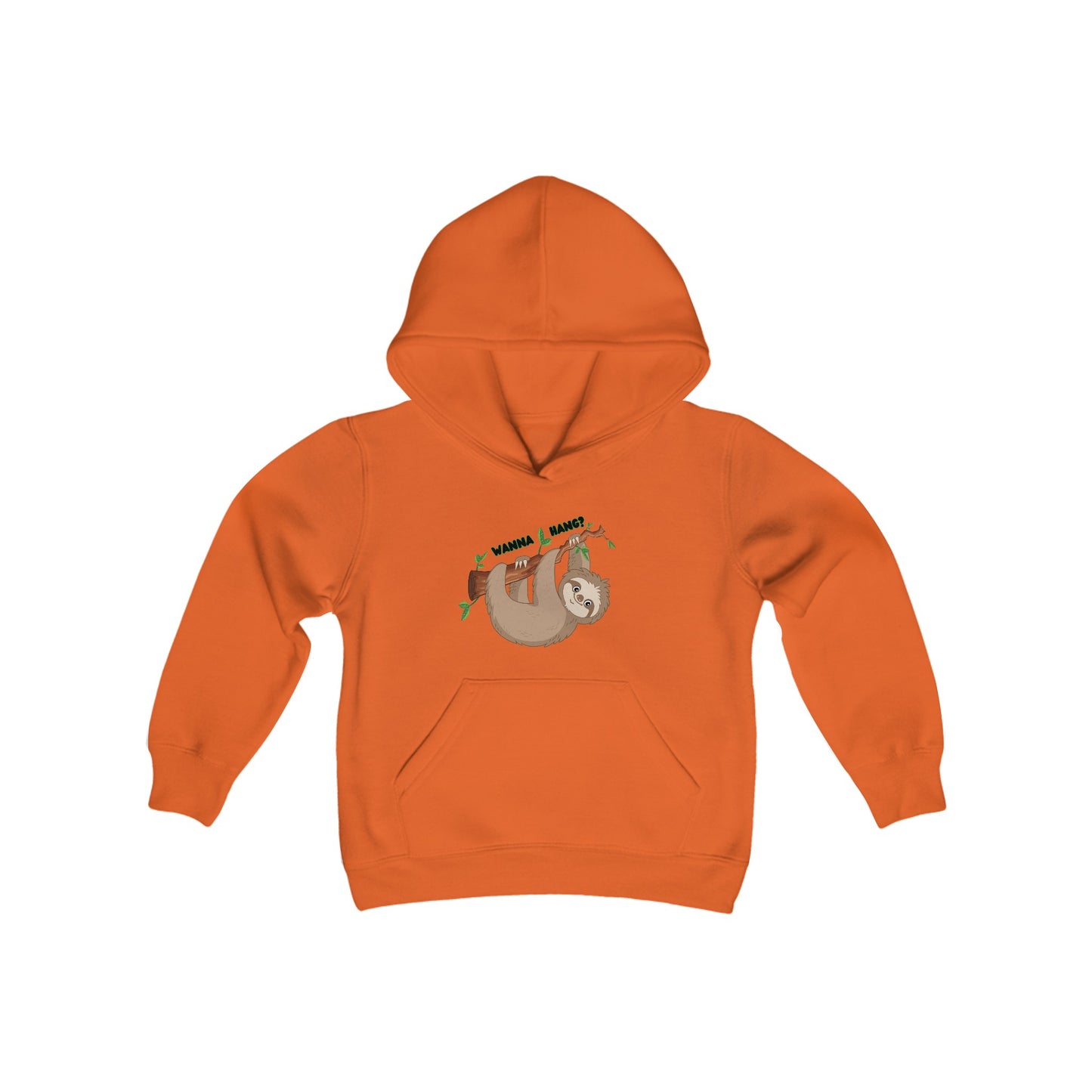 Youth Heavy Blend Hooded Sweatshirt: Sloth - Wanna hang?