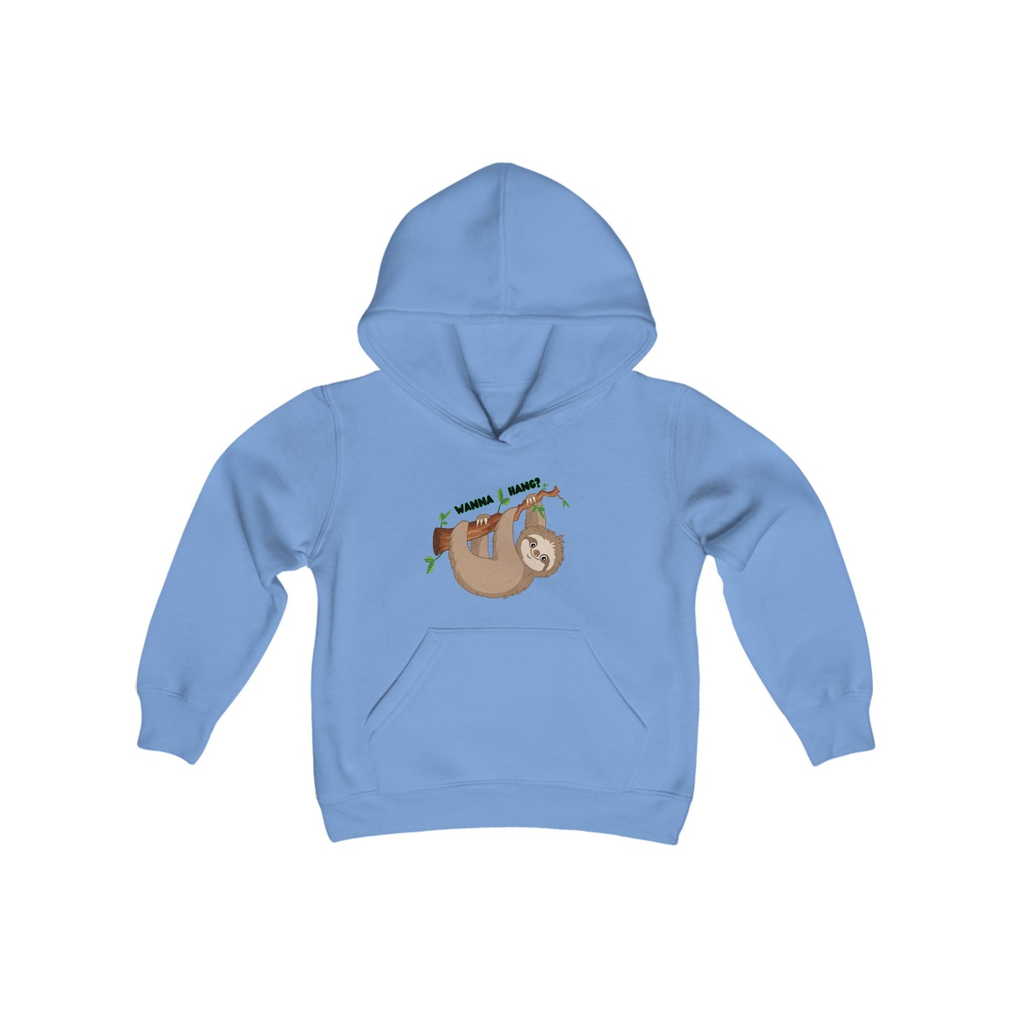 Youth Heavy Blend Hooded Sweatshirt: Sloth - Wanna hang?