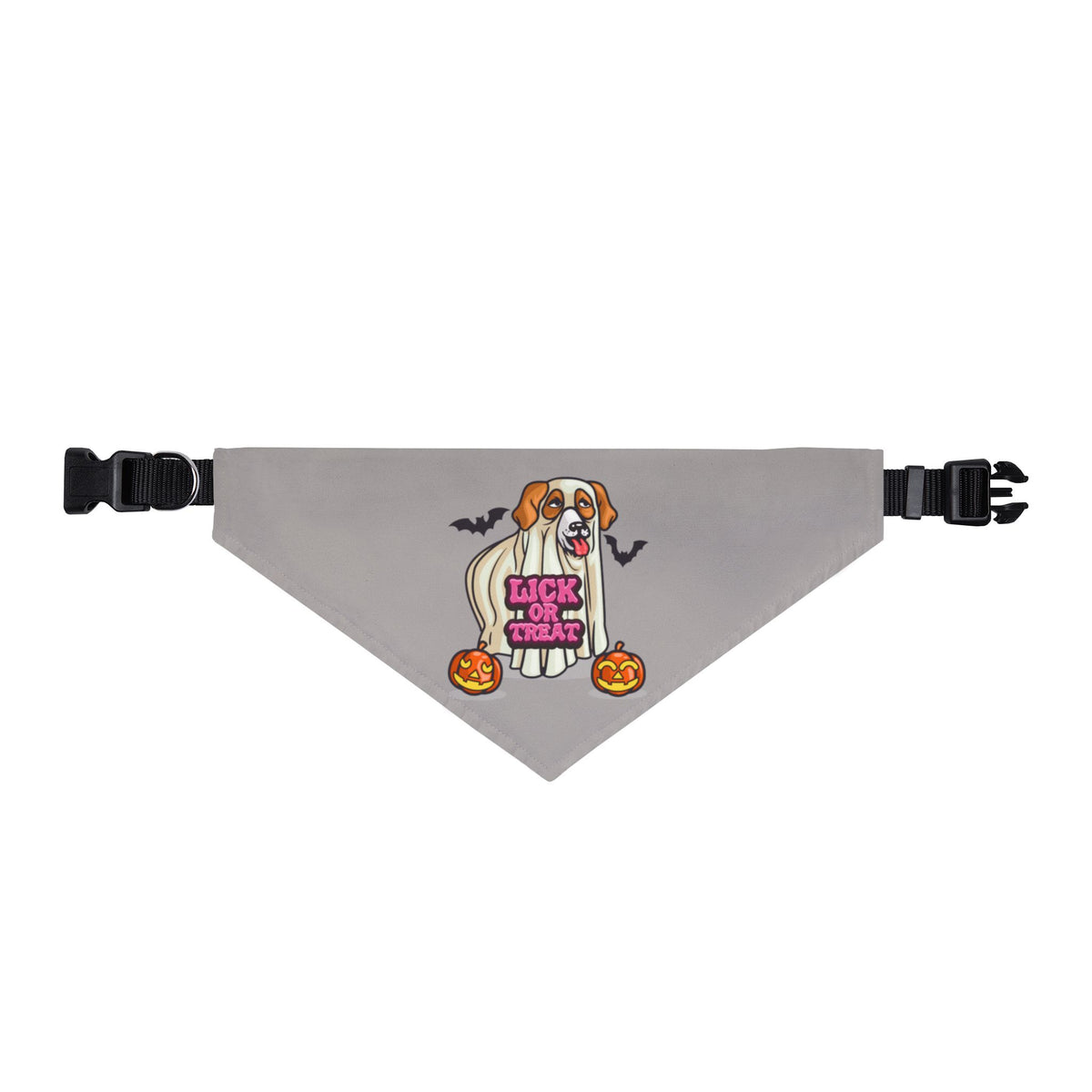 Halloween Clip-On Pet / Dog Bandana — Dog in Ghost Costume, Lick or Treat